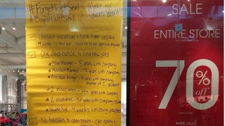 Wet Seal Employees Say Fuck Wet Seal With Giant Sign On Store